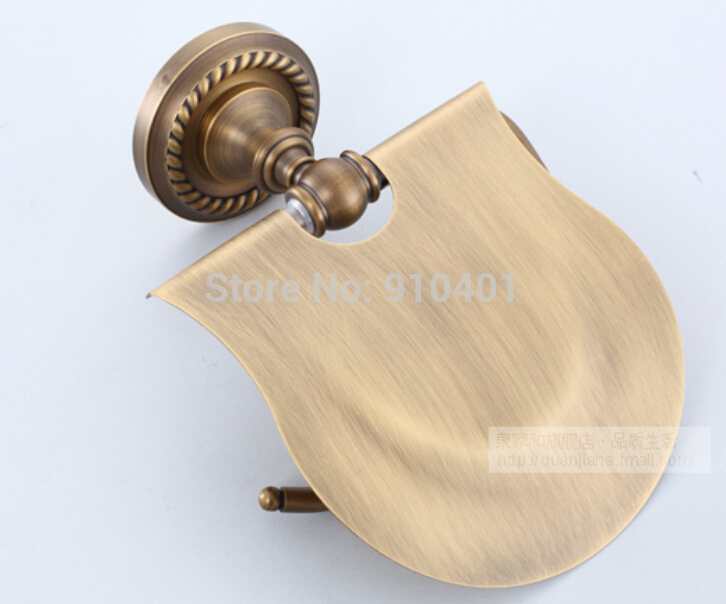 Wholesale And Retail Promotion Antique Brass Wall Mounted Bathroom Toilet Paper Holder With Cover Tissue Holder