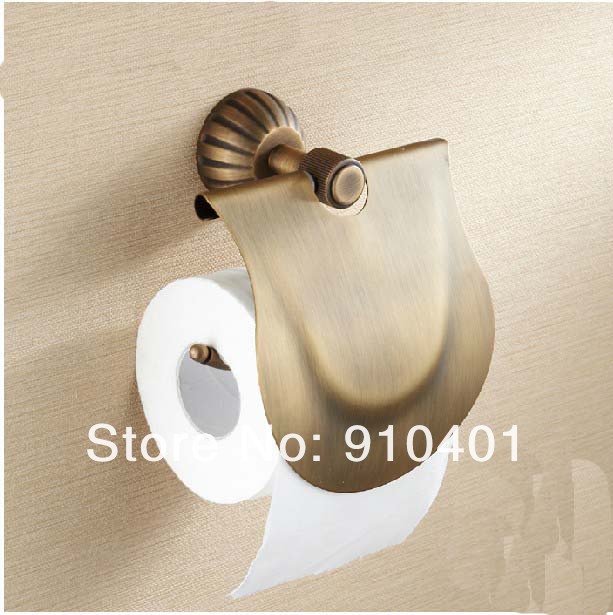 Wholesale And Retail Promotion Bathroom Wall Mount Antique Brass Toilet Paper Holder Flower Carved Base Holder