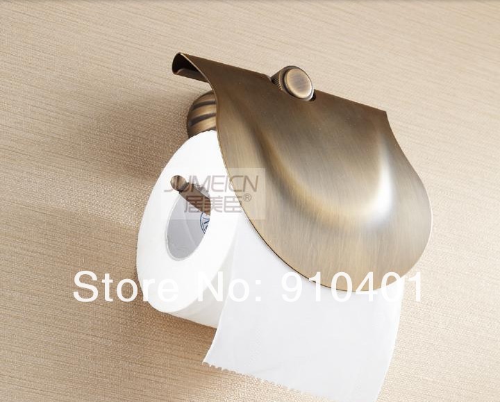 Wholesale And Retail Promotion Bathroom Wall Mount Antique Brass Toilet Paper Holder Flower Carved Base Holder