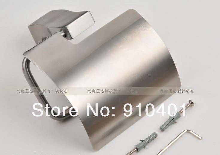 Wholesale And Retail Promotion Brushed Nickel Bathroom Stainless Steel Toilet Paper Holder Roll Tissue W/ Cover