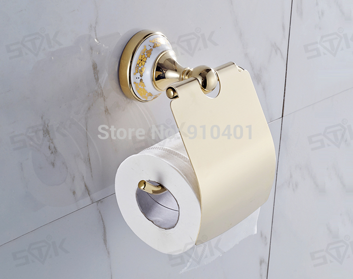 Wholesale And Retail Promotion Luxury Bathroom Toilet Paper Holder With Cover Tissue Bar Holder Ceramic Base