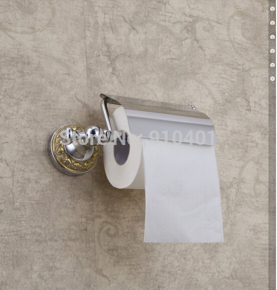 Wholesale And Retail Promotion Modern Chrome Brass Bathroom Toilet Paper Holder With Cover Tissue Bar Holder