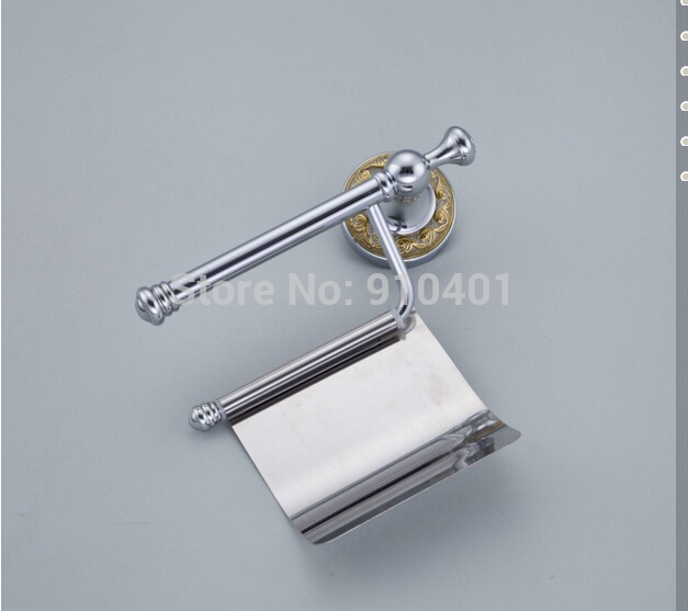 Wholesale And Retail Promotion Modern Chrome Brass Bathroom Toilet Paper Holder With Cover Tissue Bar Holder