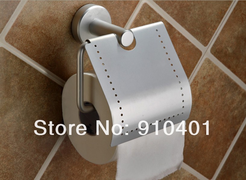 Wholesale And Retail Promotion NEW Aluminum Toilet Tissue Paper Holder W/ Cover Bathroom Waterproof Paper Rack