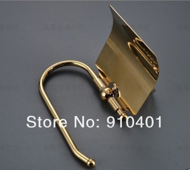 Wholesale And Retail Promotion NEW Golden Finish Wall Mounted Toilet Paper Holder Roll Tissue Holder Waterproof