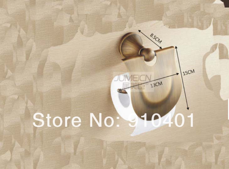 Wholesale And Retail Promotion NEW Modern Antique Brass Wall Mounted Toilet Paper Holder Tissue Bar With Cover
