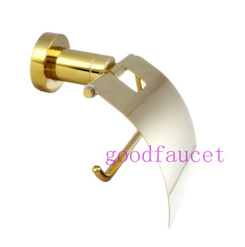 Wholesale And Retail Promotion NEW Wall Mounted Golden Bathroom Roll Paper Holder W /Cover Toilet Paper Holder