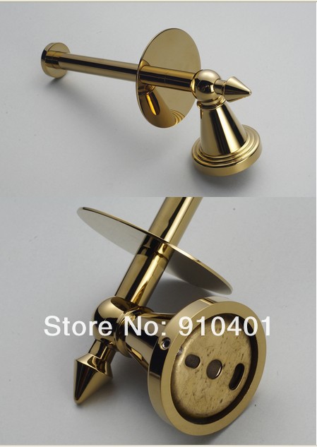 Wholesale And Retail Promotion Wall Mounted Bathroom Golden Finish Brass Toilet Paper Holder Roll Tissue Holder