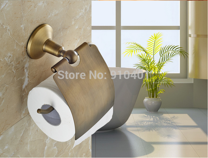Wholesale And Retail Promotion Waterproof Antique Brass Bathroom Toilet Paper Holder Tissue Holder With Cover