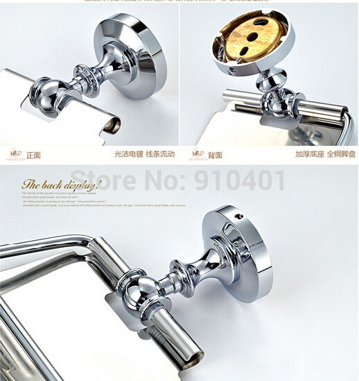 Wholesale And Retail PromotionNEW Bathroom Chrome Brass Wall Mounted Toilet Paper Holder Tissue Bar With Cover