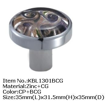 35*35mm Unique Design Zinc Alloy Azure Stone Cabinet  handles and Knobs KBL1301BCG