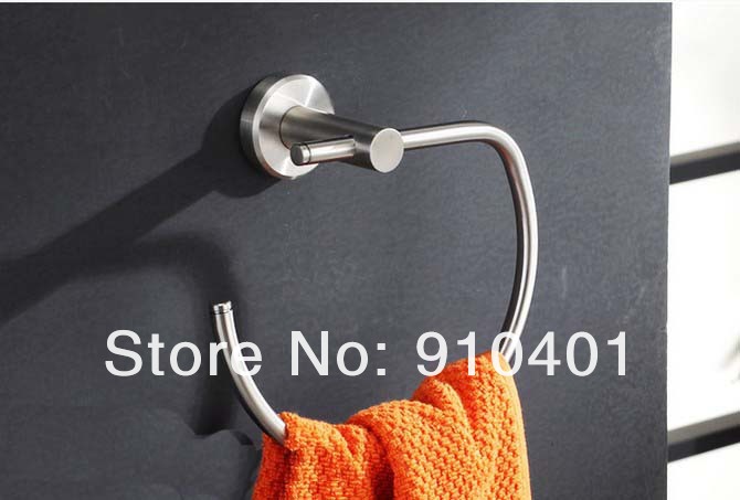 Wholdsale And Retail Promotion NEW Brushed Nickel Solid Brass Wall Mounted Towel Ring Towel Bar Holder Storege