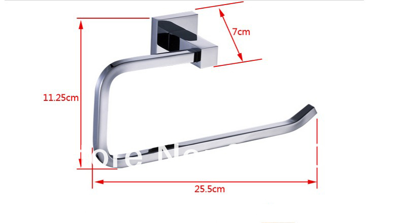 Wholdsale And Retail Promotion NEW Polished Chrome Brass Wall Mounted Towel Ring Towel Rack Holder Square Style