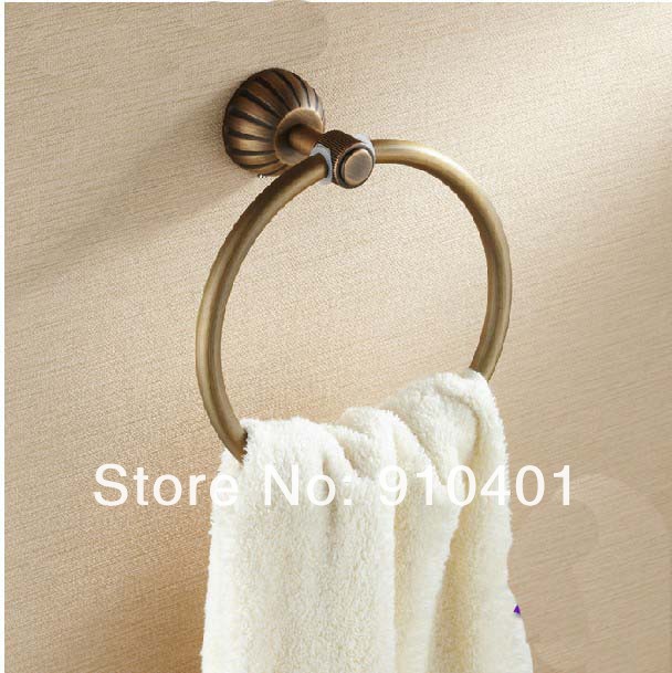 Wholdsale And Retail Promotion Wall Mounted Antique Brass Towel Rack Holder Round Towel Ring Towel Bar Holder