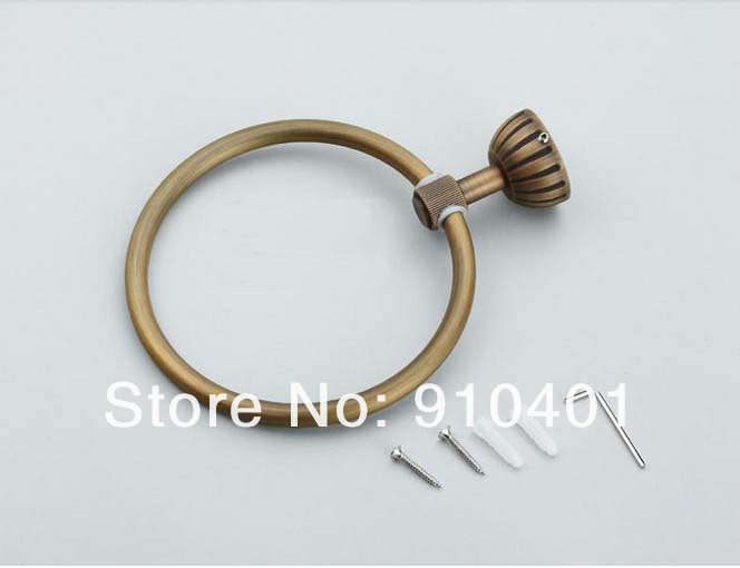 Wholdsale And Retail Promotion Wall Mounted Antique Brass Towel Rack Holder Round Towel Ring Towel Bar Holder