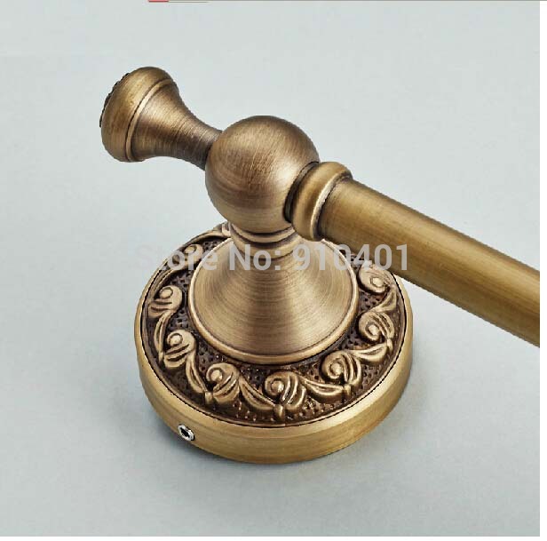 Wholesale And Retail Promotion Antique Brass Wall Mounted Embossed Towel Bar Holder Modern Towel Rack Hanger