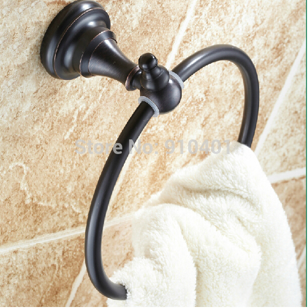 Wholesale And Retail Promotion Bathroom Oil Rubbed Bronze Wall Mounted Towel Rack Holder Round Towel Bar Hanger