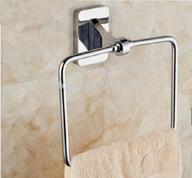 Wholesale And Retail Promotion Bathroom Square Towel Rack Holder Towel Ring Hangers Wall Mounted
