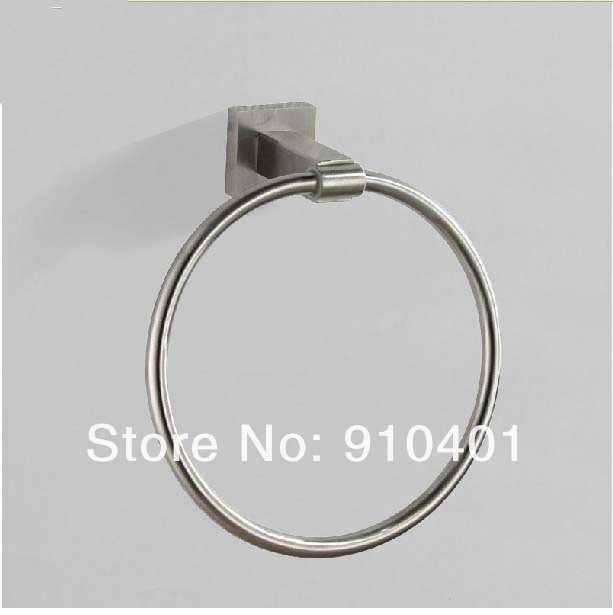 Wholesale And Retail Promotion Bathroom Wall Mounted Brushed Nickel Solid Brass Towel Ring Towel Rack Holder