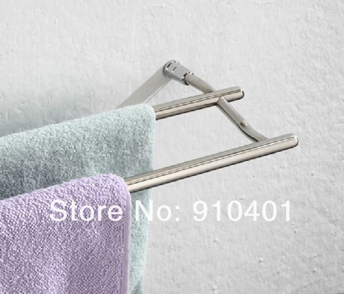 Wholesale And Retail Promotion Chrome Brass 24" Length Wall Mounted Bathroom Towel Rack Holder Dual Towel Bars