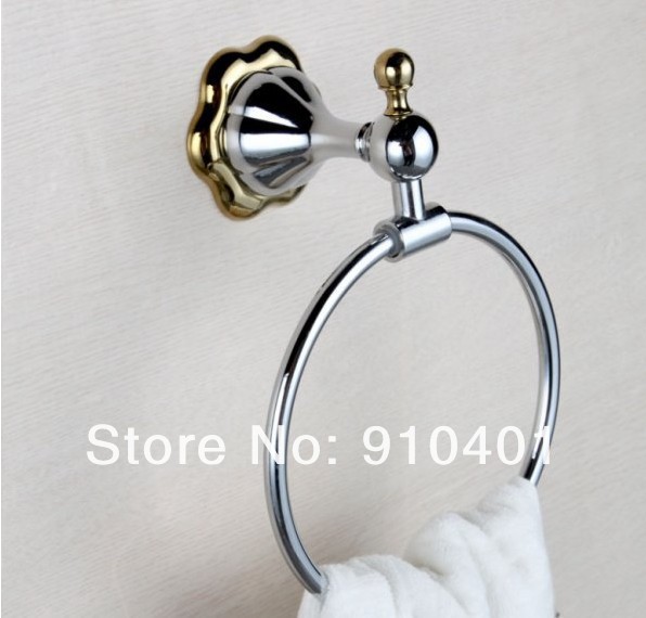 Wholesale And Retail Promotion Chrome Brass Wall Mounted Bathroom Towel Rack Holder Euro Towel Ring Bar Holder