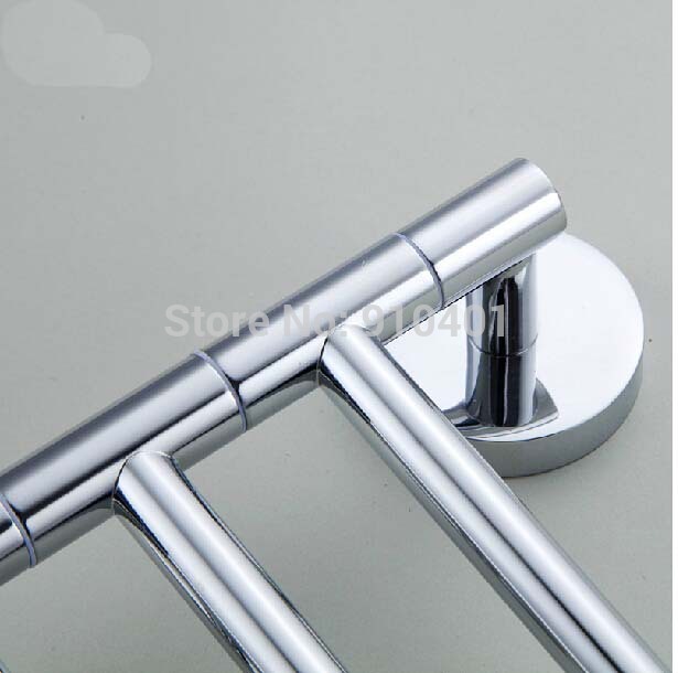 Wholesale And Retail Promotion Modern Chrome Brass Wall Mounted Bathroom Towel Rack Holder Swivel 4 Towel Bars