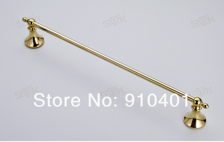 Wholesale And Retail Promotion Modern Golden Brass Wall Mounted Bathroom Towel Rack Towel Bar Bath Accessories