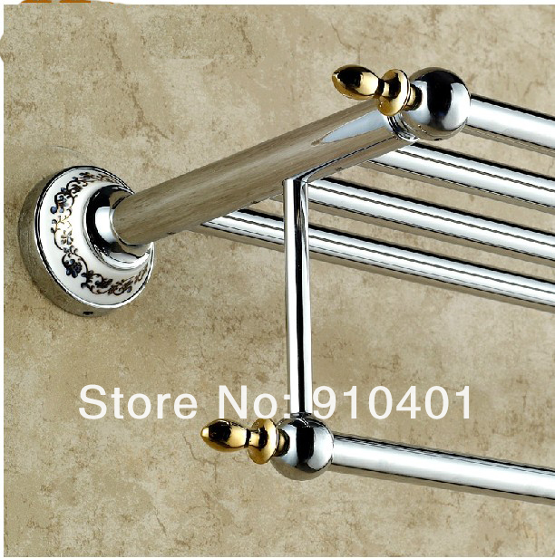Wholesale And Retail Promotion  Modern Luxury Wall Mounted Chrome Brass Towel Bar Cloth Rack Holder Towel Shelf