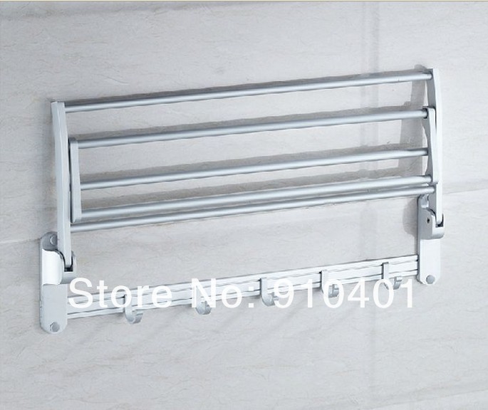 Wholesale And Retail Promotion NEW Fashion Hotel Home Aluminium Wall Mounted Towel Rack Holder With Towel Bar