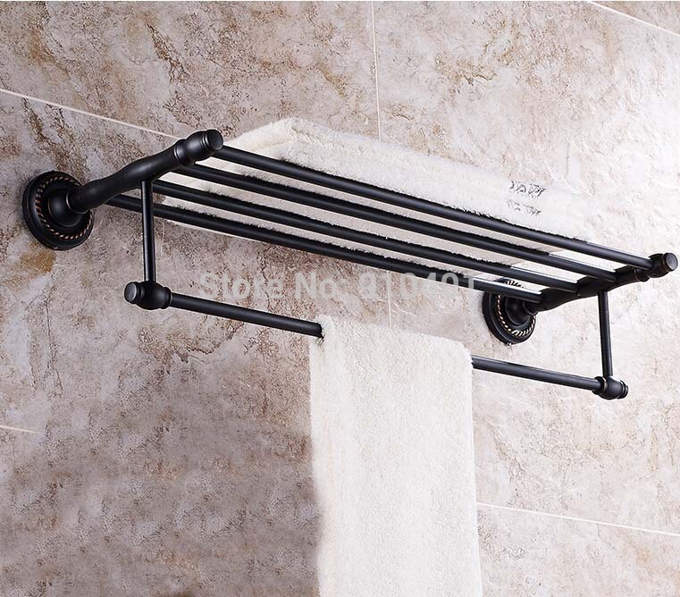 Wholesale And Retail Promotion NEW Luxury Oil Rubbed Bronze Bathroom Shelf Towel Rack Holder Towel Bar Hanger