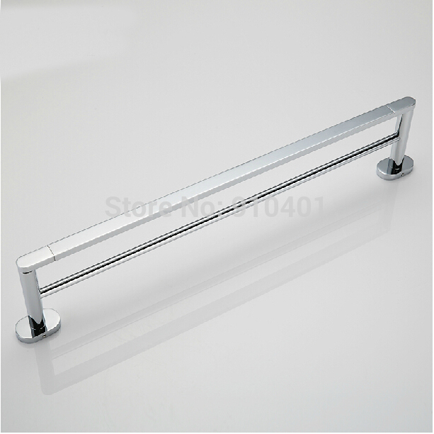 Wholesale And Retail Promotion NEW Modern Chrome Brass Wall Mounted Bathroom Towel Rack Holder Dual Towel Bars