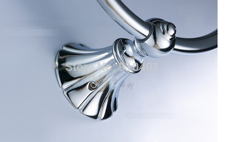 Wholesale And Retail Promotion NEW Polished Chrome Brass Wall Mounted Towel Ring Holder Towel Hanger Bar Holder