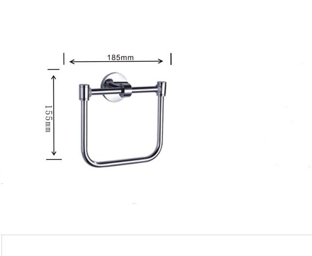 Wholesale And Retail Promotion Polished Chrome Brass Wall Mounted Towel Rack Square Towel Ring Towel Bar Holder