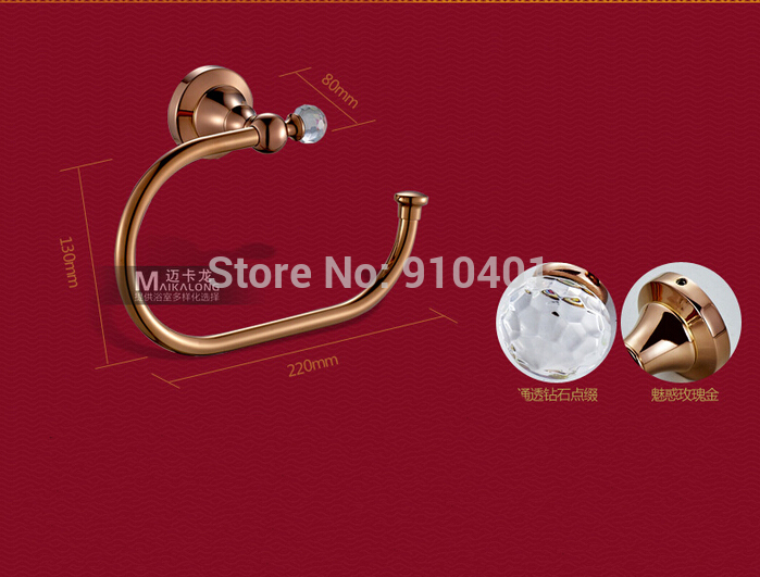 Wholesale And Retail Promotion Rose Golden Wall Mounted Towel Bar Holder Round Towel Rack Holder Wall Mounted