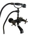 NEW Oil Rubbed Bronze Wall Mounted Clawfoot Bathtub faucet mixer tap telephone sparyer dual handles