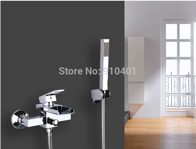 Wholesale And Retail Promotin Wall Mounted Bathtub Faucet Hand Shower Mixer Tap Chrome Brass Shower Mixer Tap