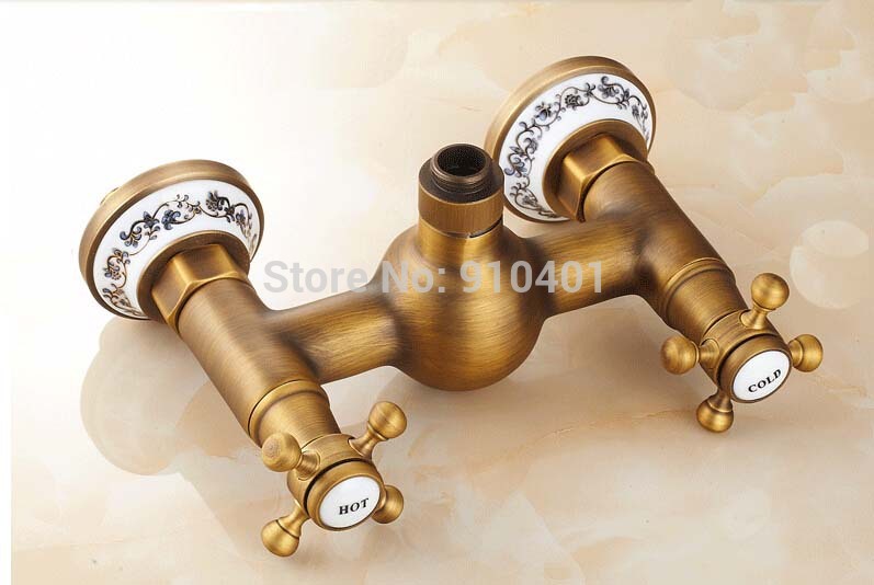 Wholesale And Retail Promotion Antique Brass Bathroom Shower Faucet Sliding Hand Shower Mixer Tap W/ Soap Dish