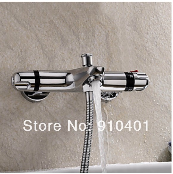 Wholesale And Retail Promotion Luxury Chrome Brass Bathroom Tub Faucet Thermostatic Tub Mixer Tap Dual Handles