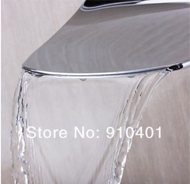 Wholesale And Retail Promotion  Modern Chrome Brass Wall Mounted Waterfall Bathroom Bathtub Faucet Spout Faucet