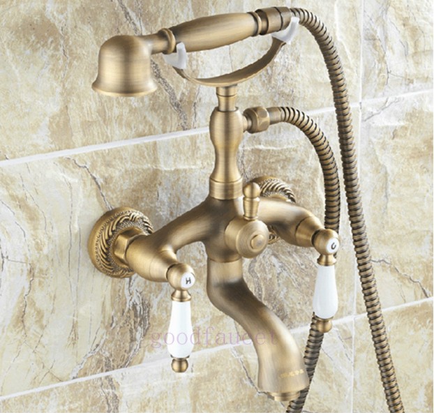 Wholesale And Retail Promotion  Telephone Style Shower Faucet Antique Brass 8