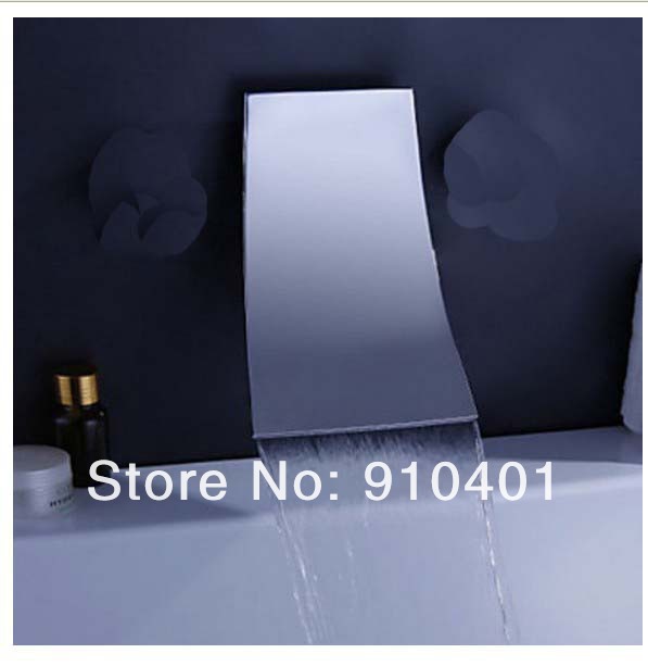 Wholesale And Retail Promotion  NEW Chrome Brass Wall Mounted Waterfall Bathroom Faucet Bathtub Mixer Tap Spout