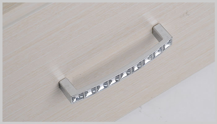50Pcs New Products Clear K9 Crystal Modern European Drawer Cabinet Door Handles (C.C.:96mm,Length:103mm)
