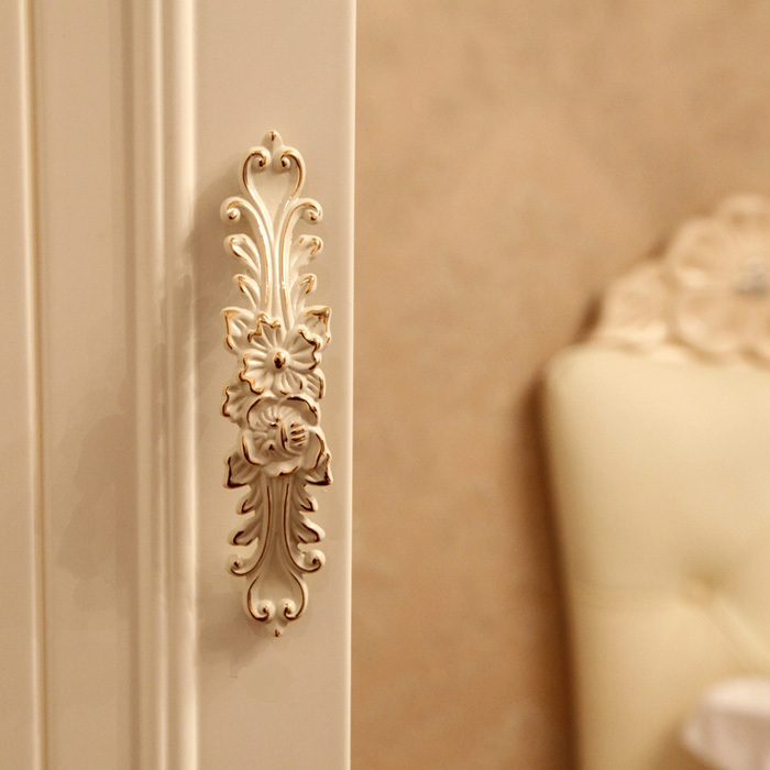 96mm Golden Edge Handle Ivory White Door Cabinet  Knob handle Dresser kitchen Drawer Pulls Furniture Decorative Hardware