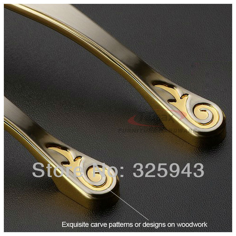 2pcs 96mm Golden European Zinc Alloy Furniture Handle Knobs Dresser Drawer Pulls Cabinet Hardware