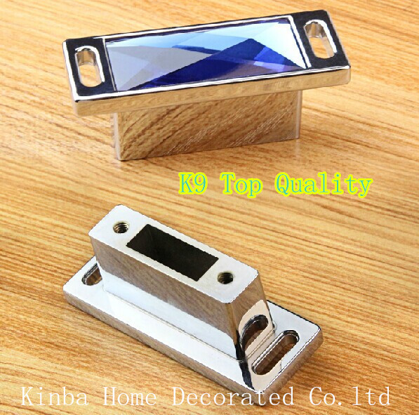 96mm Hot Selling K9 Blue Crystal Glass Handles and Knobs for cupboard kitchen Cabinet  bedroom cabinet