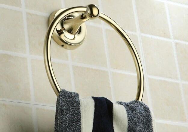 hot selling golden bathroom towel ring antique brass towel ring towel holder