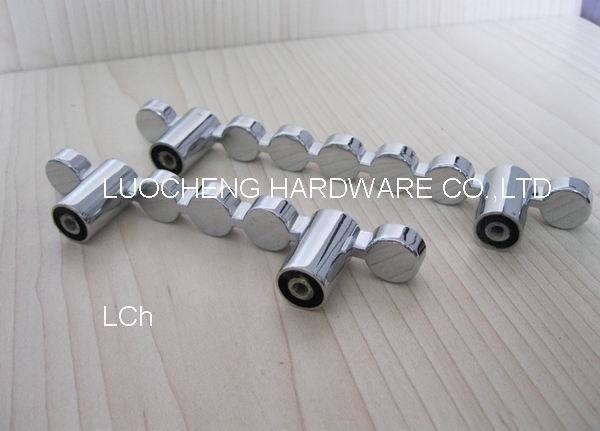 50PCS/ LOT 140 MM CLEAR CRYSTAL HANDLE WITH ALUMINIUM ALLOY CHROME METAL PART