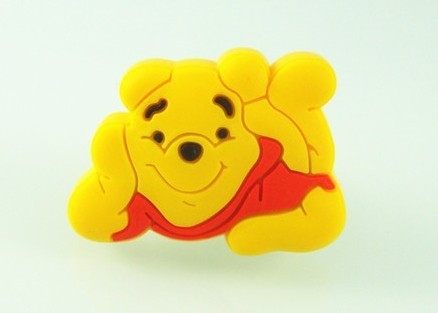 Kids knob prevent soft cartoon cute yellow bear knob Hardware cabinet drawer handle children furniture knob