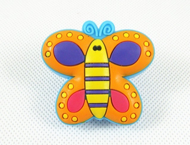lovely Prevent crash safe Soft Cartoon butterfly handle environmental chidren's furniture knob cabinet   kid's silicon knob