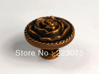 -D:32MM bronze Rose zinc alloy Cabinet DRAWER Pull Dresser pull/ Kitchen Ceramic knob with screw 10pcs/lot